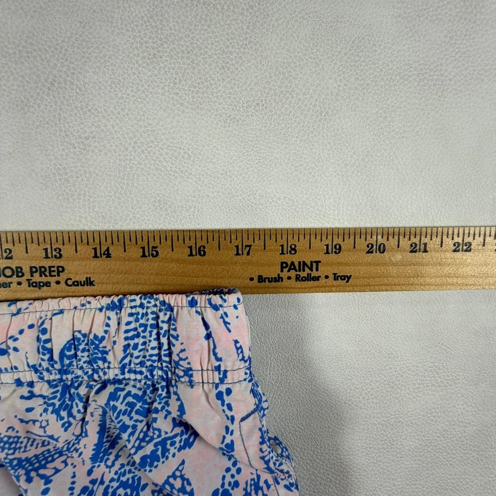 Lilly Pulitzer Mens Medium Capri Trunk Swim Shorts Pink Blue Alligator Print
